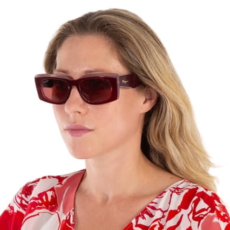 Salvatore Ferragamo SF1027S 655 Sunglasses Wine Square Frame, Brown Lenses Salvatore Ferragamo SF1027S 655 55mm Square Sunglasses  main image 2