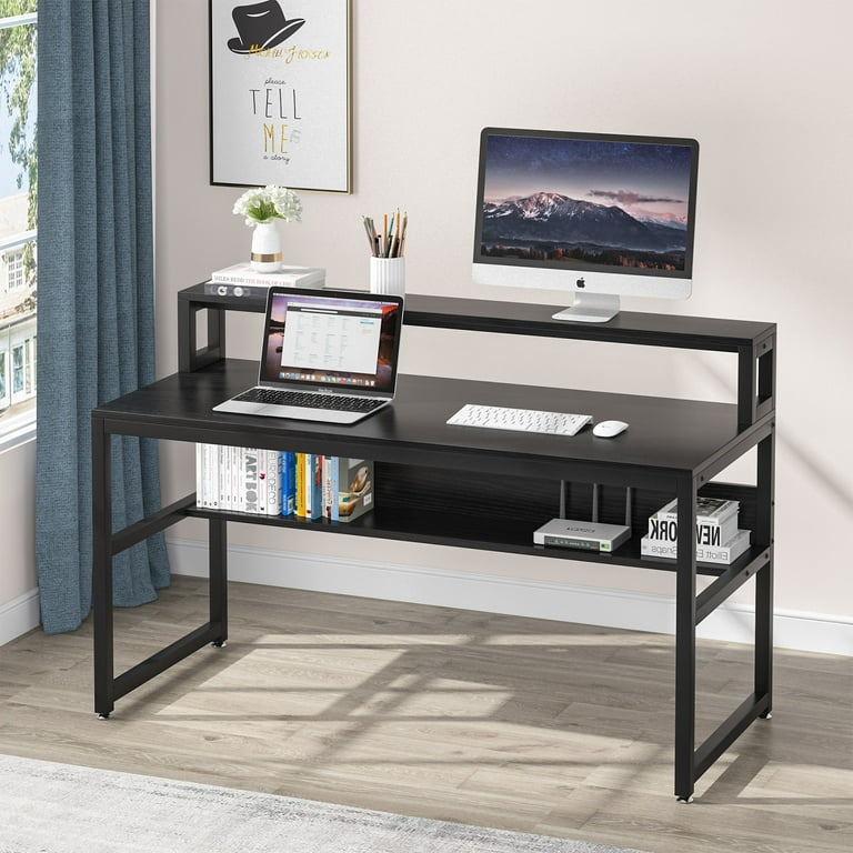 Tribesigns Computer Desk with Shelves 55 Inches Office Writing