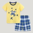 thumbnail image 2 of Toddler boys and girls outfit kids summer short sleeve t shirts tops shorts outfits clothes set Yellow 2-3 Years, 2 of 7