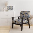 thumbnail image 2 of Designart "Blue Meadow Floral Tapestry" Blue Floral Upholstered Accent Chair - Cottage Arm Chair For Bedroom, 2 of 5