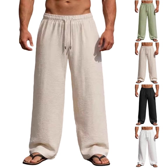 KeShDi Men's Flowy Sweatpants Track Pants Men's Elastic Waist Drawstring Casual Sport Straight Leg Long Pants Black 2X