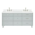 thumbnail image 6 of ARIEL Monroe 72 Inch Double Rectangle Sink Bathroom Vanity With Carrara White Quartz Countertop 1.5 Inch Edge In Grey, 6 of 8