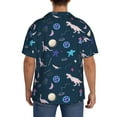 thumbnail image 5 of Vsdgher Space Dinosaur Print Men's Wrinkle Free Untucked Cuban Shirt Business Casual Button Down Shirts Short Sleeve Shirt, 5 of 7