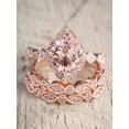 thumbnail image 2 of Sale 2.25 carat Morganite and Diamond Trio Wedding Bridal Ring Set in 10k Rose Gold with Engagement Ring and 2 Wedding Bands, 2 of 2