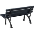 thumbnail image 5 of 4'L Park Bench With Backrest, Recylced Plastic, Black, 5 of 7
