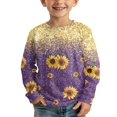 thumbnail image 3 of DISNIMO Purple Sunflower Girl T Shirt Kids Girls Long Sleeve Shirt Size 3-4 Shirts for Kids Long Sleeve Tshirt Girls Soft T Shirts Long Sleeve T-Shirt for Girls Crew Neck T Shirt Casual Kids, 3 of 7