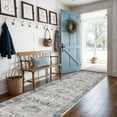 thumbnail image 3 of RUUGME 3x20 Runner Rug Washable -Hallway Rug Runner Distressed Mats Non-Slip Soft Room Floor Carpet for Dining Room (Grey/Blue, 3x20), 3 of 9
