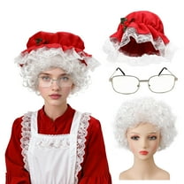 Christmas Holiday Decoration Set with Hat, Wig, Glasses, Gloves, and Necklace, Festive Party Costume Accessories, Fun Seasonal Outfit for All Ages