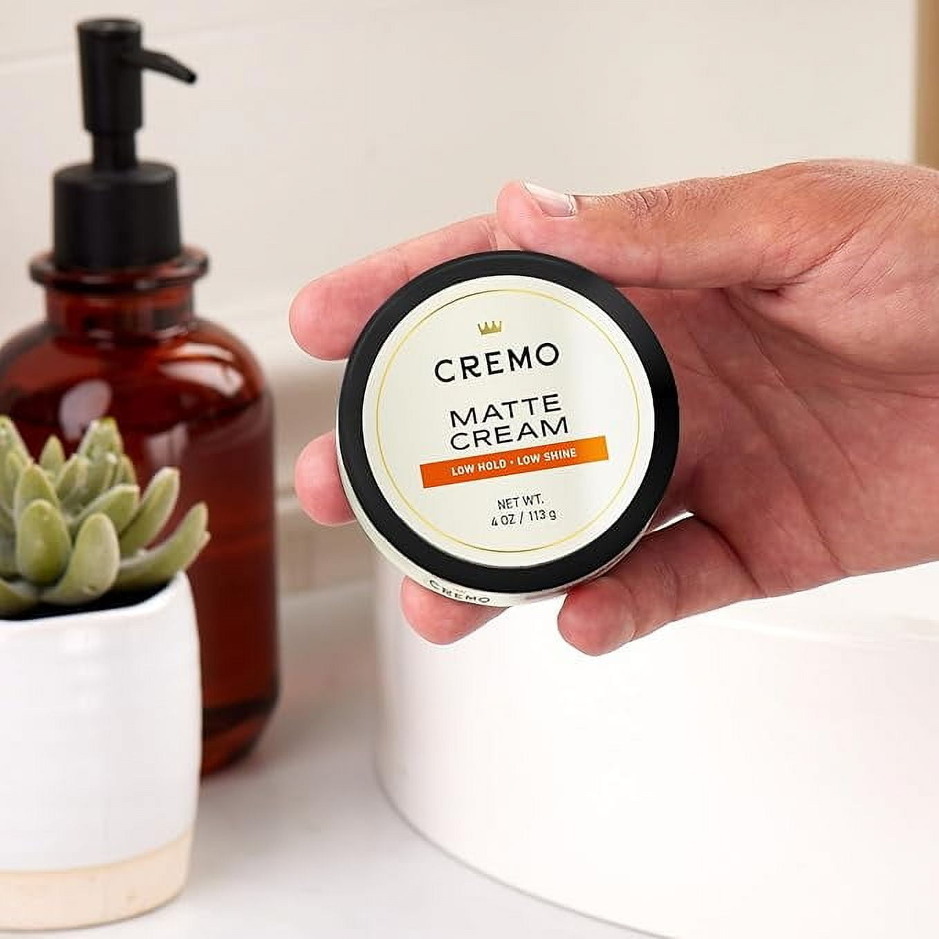 Cremo Hair Styling Matte Cream, Premium Barber Grade, Light Hold, Low Shine, Hair Cream and Hair Products For Men, 4 Oz Packaging May Vary