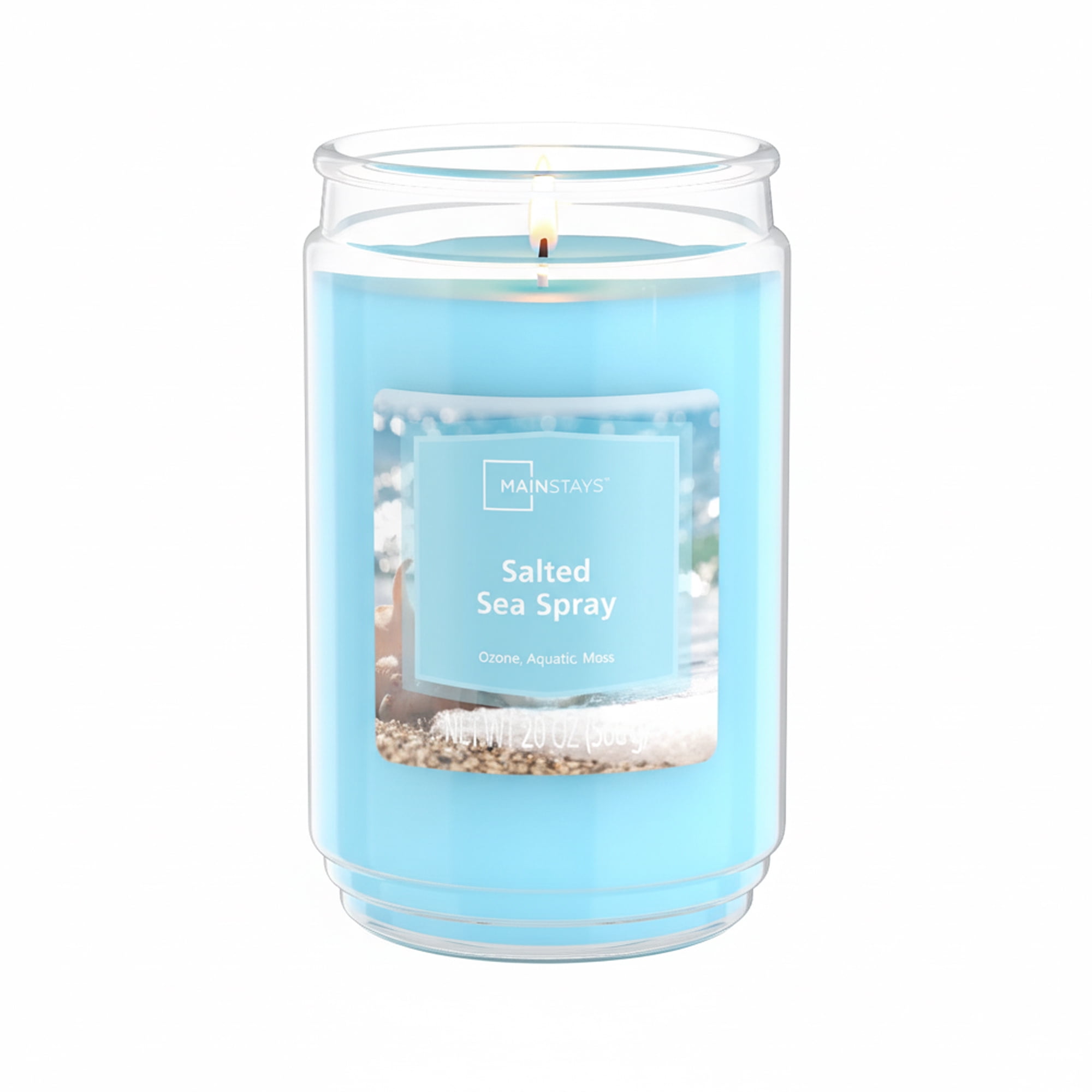 (2 pack) Mainstays Salted Sea Spray Single-Wick Scented Glass Jar Candle, 20 oz