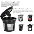 thumbnail image 2 of Cápsulas K reutilizables, filtros de café de ajuste universal con malla de acero inoxidable, ecológicos y sin BPA para Keurig 2.0 y 1.0, aptos para lavavajillas, duraderos y reutilizables, paquete de, 2 of 7