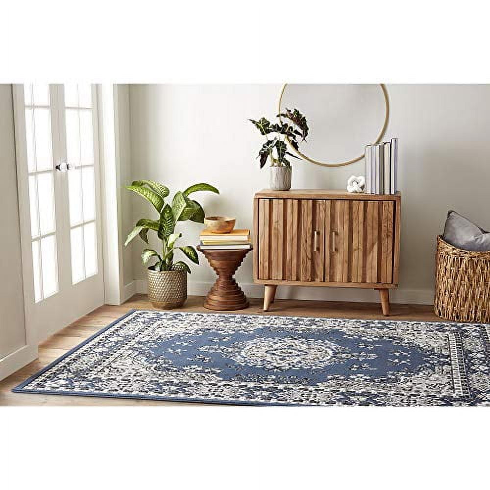 Home Dynamix Premium Sakarya Traditional Medallion Area Rug, Blue/Ivory, 5'2"x7'4"