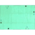 thumbnail image 1 of Ahgly Company Machine Washable Indoor Rectangle Solid Turquoise Blue Modern Area Rugs, 2' x 4', 1 of 4