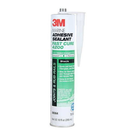 3M Marine Adhesive Sealant Fast Cure 4200FC White, 10 fl oz (295 mL) cartridge, 12 per case
