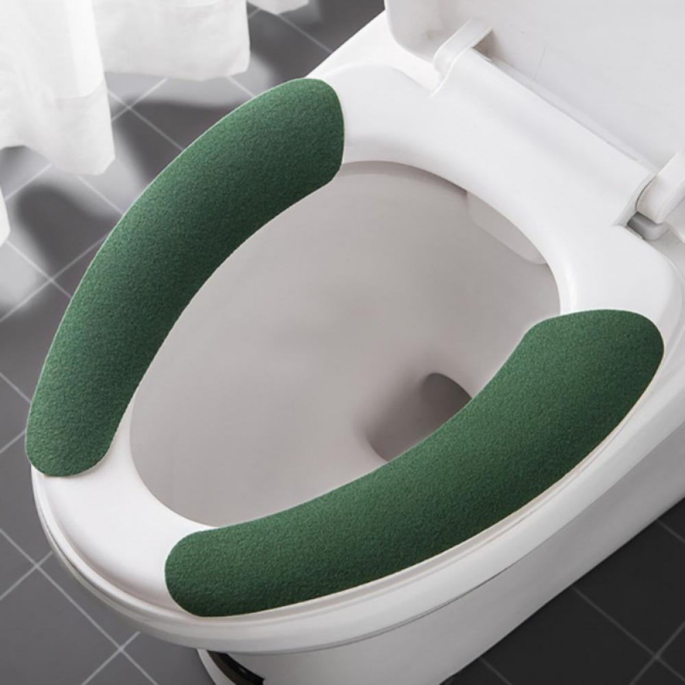 Lucoss Warm Toilet Seat Cover adult Padded Toilet Seat Elongated Padded Cushion Large Soft Fuzzy Round Washable Disposable Stickers Toilet Seat Cover