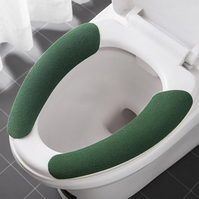 Toilet Seat Cover Warm,Adult Bathroom Round Elongated Soft Washable