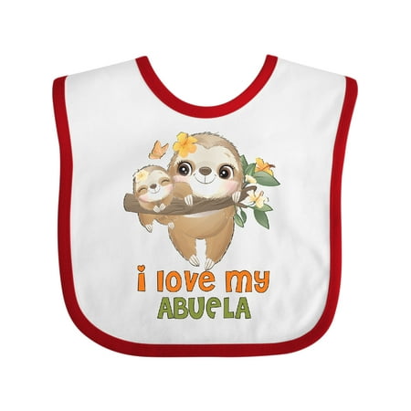 

Inktastic Cute Sloth I Love My Abuela Gift Baby Boy or Baby Girl Bib