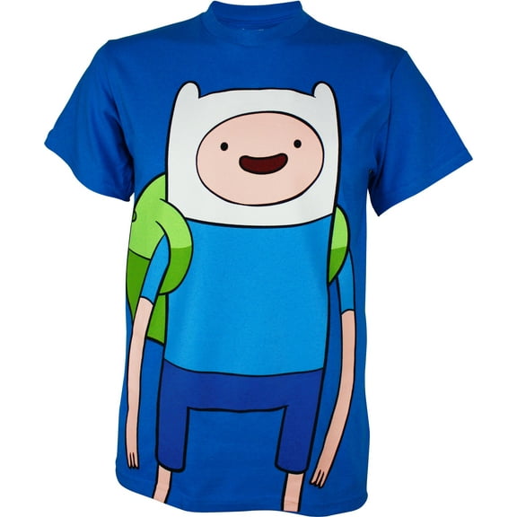 Adventure Time Large Finn Men's T-Shirt, Blue, X-Large