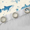 thumbnail image 4 of Manfei Vintage Ocean Shark Curtains and Drapes Pack of 2 (52x63 Each), Starfish Black Out Curtains, Cream Navy, 4 of 6