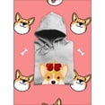 thumbnail image 3 of Royal Corgi Smiling Royal Crown Hoodie Women -Image by Shutterstock, Female XX-Large, 3 of 4