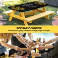 thumbnail image 6 of Cats Pawprints Table Cloths for 8 Foot Rectangle Tables, Yellow Black Buffalo Plaid Pets Paw Patio Waterproof Elastic Fitted Tablecloths, Washable Rectangular Table Cover for Camping, 6 of 8