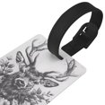 thumbnail image 3 of Kdxio Monochrome Deer Floral Luggage Tags Privacy Cover ID Label Suitcase Tags Identifiers For School Bags,Suitcases, 3 of 7