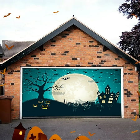 

Garage door background cloth party decoration hanging cloth garage door personality matching background cloth Halloween Decorations Outdoor Indoor