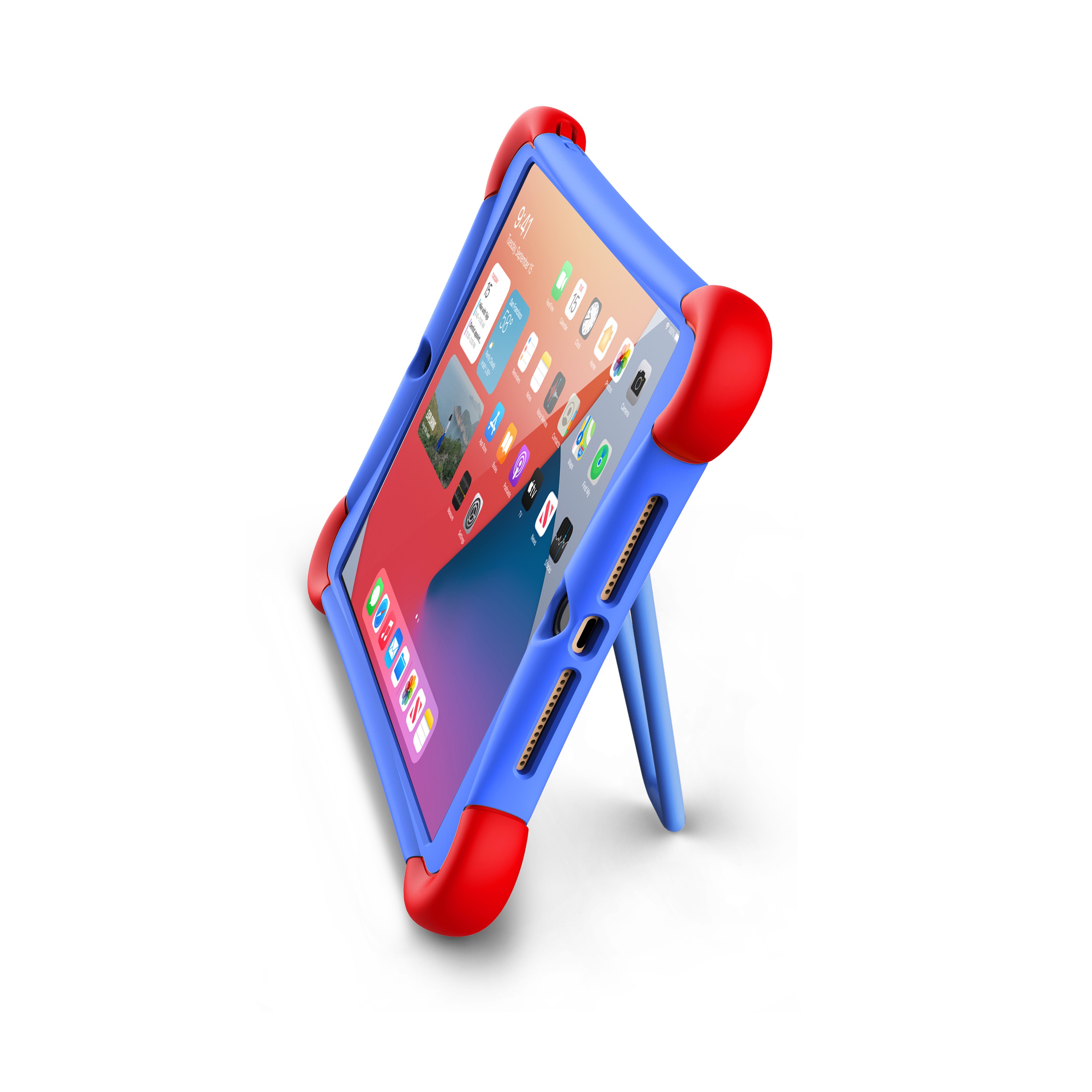 ME Silicone Protective Case with Built-In Stainless Steel Kickstand for iPad 10.2 9th Gen (2021 Release), 8th Gen (2020 Release) and 7th Gen (2019 Release) in Royal Blue
