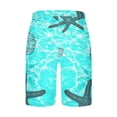 thumbnail image 4 of Mens Swim Trunks Hawaiian Floral Quick Dry Beach Shorts Elastic Waistband Drawstring Casual Shorts, 4 of 4