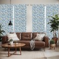 thumbnail image 2 of Ambesonne Yellow and Blue Window Curtains, Mosaic Azulejo, Each 28" W x 84" L, Violet Blue Mustard, 2 of 5