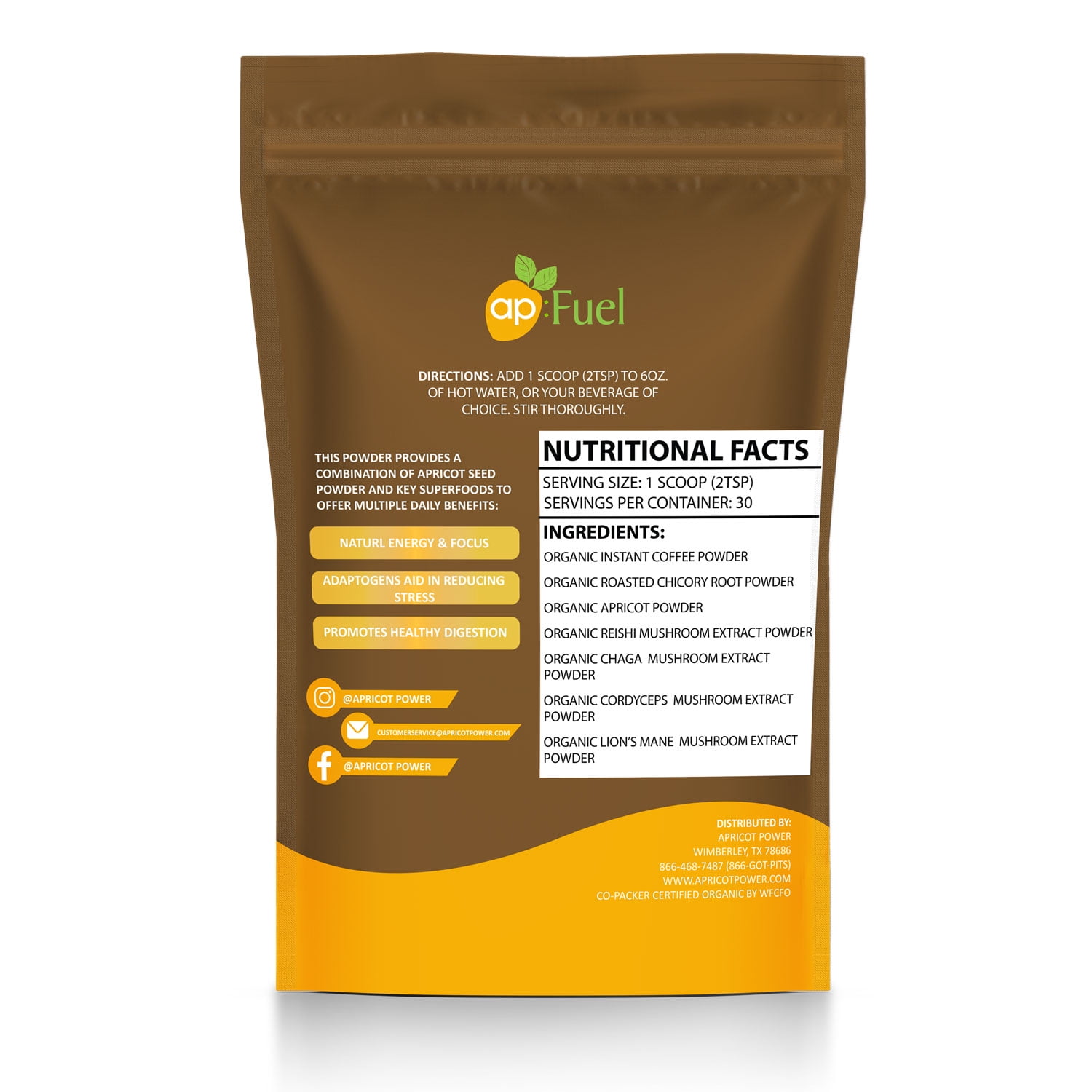 Apricot Power Mushroom Coffee Mix, Organic - 150 g