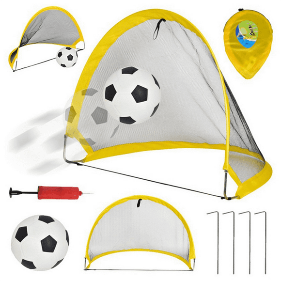 Foldable Soccer Goal Toy 65cm Large Size Portable Soccer Net for Kids Outdoor Sports Toy with Soccer Ball