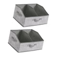 thumbnail image 1 of 2 contenedores de almacenamiento plegables, organizador de armario con asa, cesta de almacenamiento dividida, portátil y duradera para estantes y Gris, 1 of 8