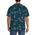 thumbnail image 5 of Xecao offers the Rose Flowers for Men's Casual Short-sleeved Shirt, a button-up collared shirt with a pocket, perfect for beach vacations and yacht travel in the X-Large size., 5 of 7