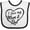 White and Black, variant on Inktastic I Love My Mom and Dad in Black Chalk Heart Boys or Girls Baby Bib