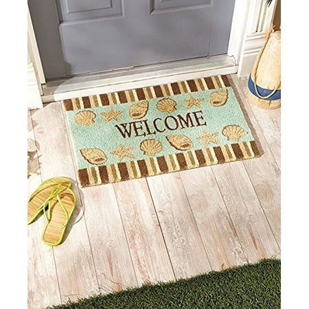 Usa Warehouse Coastal Seashells Coir Welcome Mat Doormat Front Entry Door Rug Beach Themed Pt Hf983 1754437197