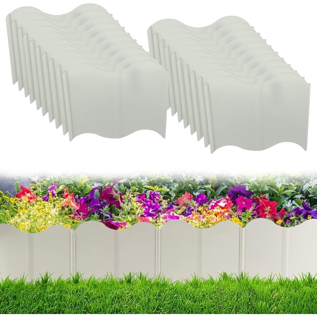 DIY Yard Garden Landscape Edging, Easy Installation Interlocking Lawn Edge with Minimalist Design, Durable PP Material Lawn Garden Fence, Weather Resistant Decorative Garden