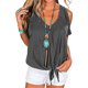 thumbnail image 1 of Sonducket Camiseta de mujer con cuello en V y hombros descubiertos, blusa informal de manga corta, negro, 3XL Prendas para la parte del cuerpo Gris oscuro M, 1 of 6