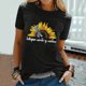 thumbnail image 1 of Puntoco Mujeres Casual Carta Impresión Mangas Cortas O-Cuello Camiseta Suelta Blusa tops Puntoco Puntoco-3484, 1 of 6
