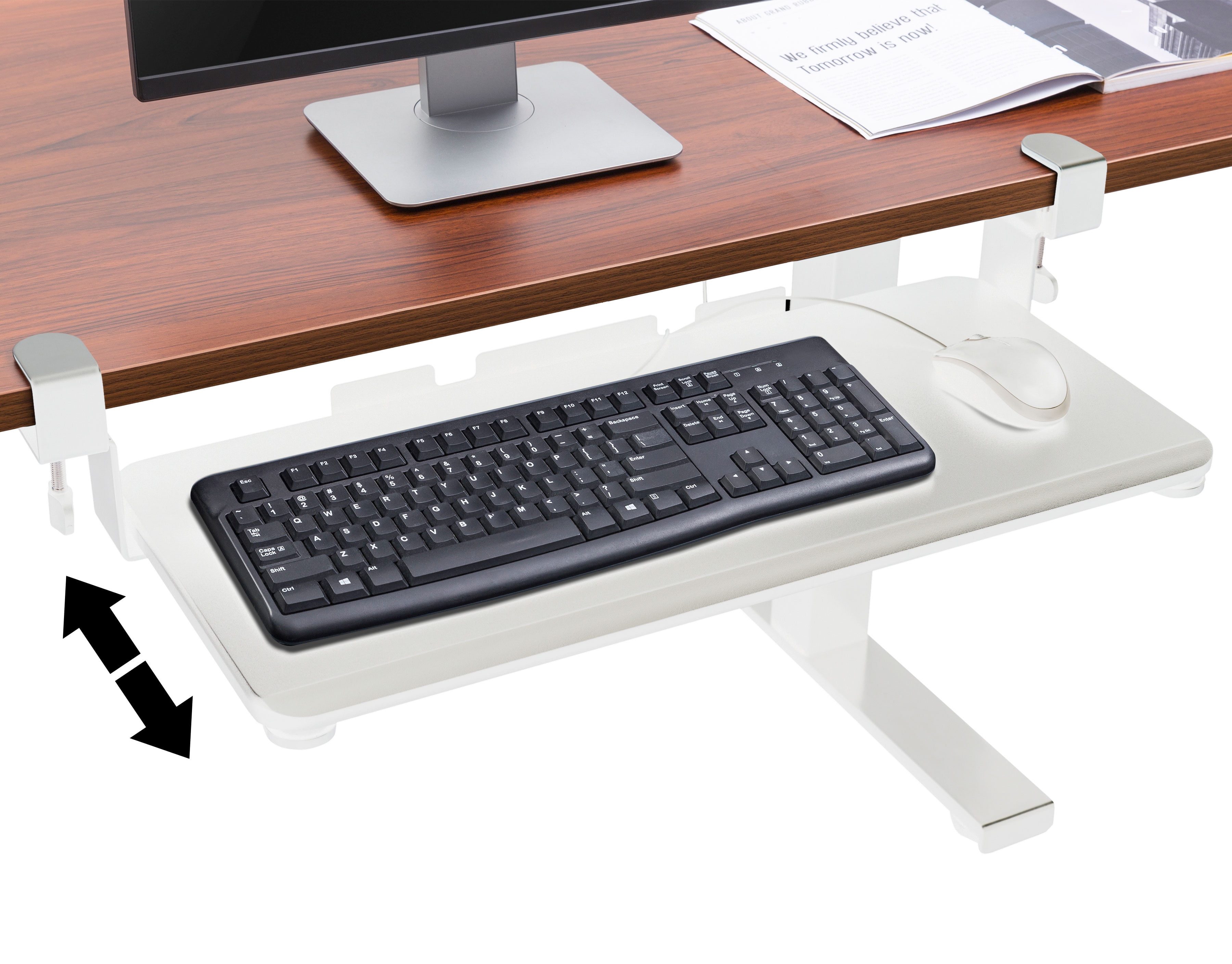 Techorbits Under Desk Keyboard Tray Desk Extender White Walmart