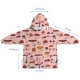 thumbnail image 7 of Colorful Mushroom Floral Pink Pattern Blanket Hoodies for Kids 6-13YR Oversize Wearable Blanket Hoodies for Boys Girls Teens, 7 of 7