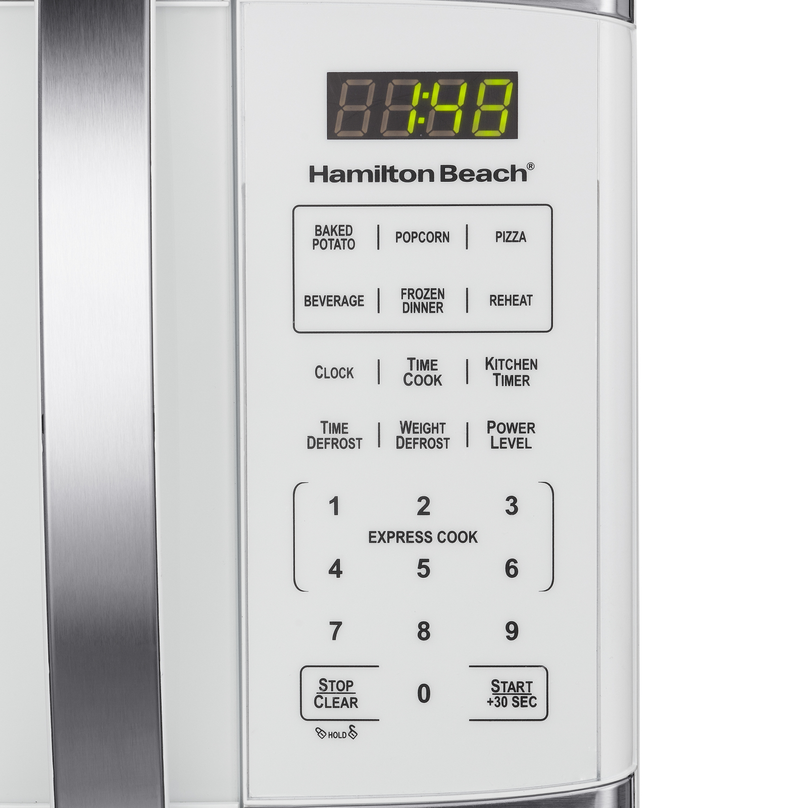 Hamilton Beach 1.1 Cu.ft White with Stainless Steel Digital Microwave Oven - image 3 of 5