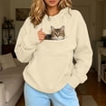 thumbnail image 2 of Womens Cat Pouch Hoodie Pet Carrier Hoodie with Built-in Pouch for Small Cats and Puppies Pet Lover's Pullover Sweatshirt, 2 of 7