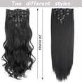 thumbnail image 3 of Typpkmm 7 Unids/Set 16 Clips ExtensióN De Cabello Negro Largo Liso Pelo Natural Ombre Peluca Fibra Resistente Al Calor Para Peinado De Mujer, 3 of 7