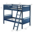 thumbnail image 2 of Costway Twin Over Twin Bunk Bed Convertible 2 Individual Beds Wooden Navy, 2 of 11