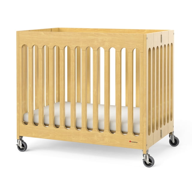 Foundations Mini lit de bébé pliant compact Boutique, naturel