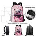 thumbnail image 6 of Yuyamidu Cherry Blossom Panda Kids School Backpack, Lightweight Elementary Student Bookbag with Multiple Pockets for Daily Use, Travel, Outdoor Activities for Girls, 6 of 6