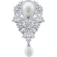 thumbnail image 1 of Broche de boda para novia con perlas de agua dulce de cristal de diamantes de imitación de Zirconia cúbica blanca para mujer JFHHH pequeña, 1 of 1