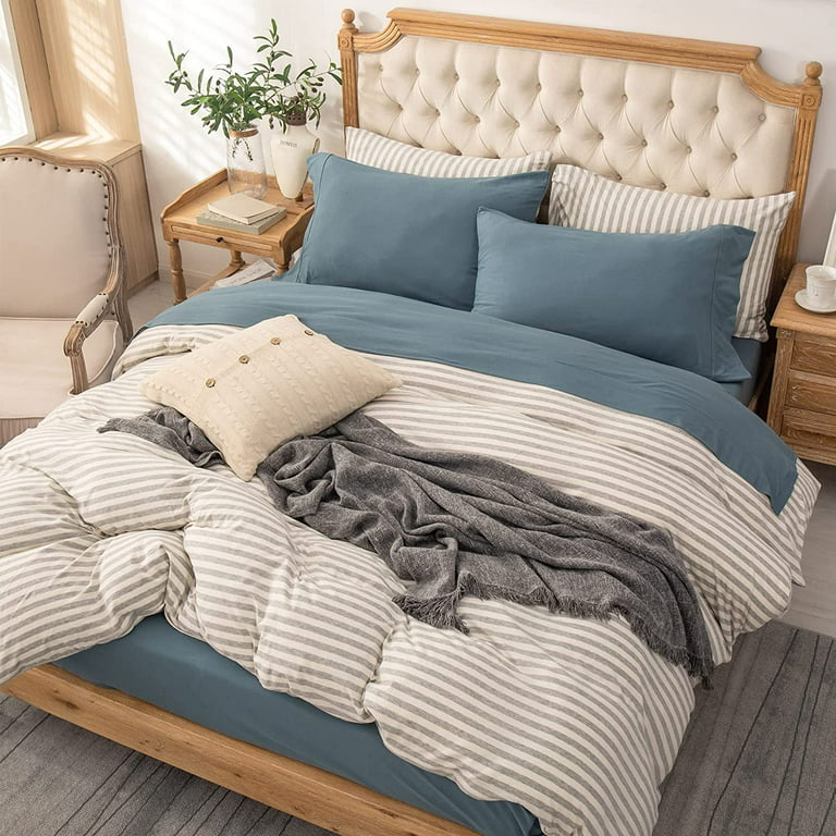 Utopia Bedding Queen Sheet Set - Jersey Knit Sheets 4 Piece – Cotton – Soft  T-Shirt Stretchy Sheets (Heather Light Grey)