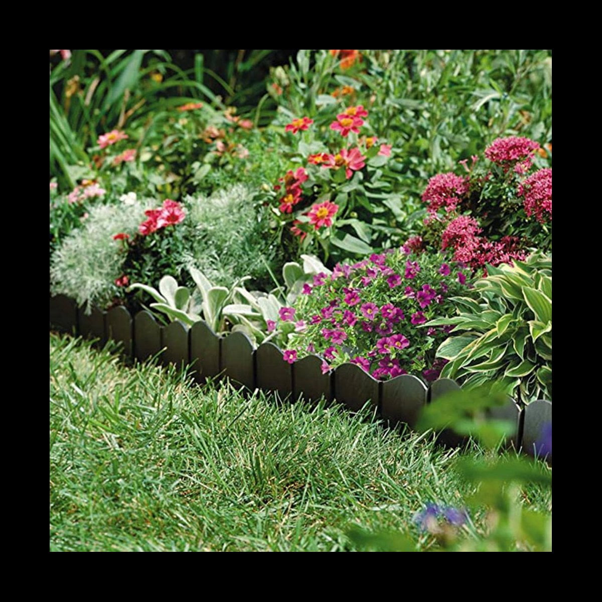 Garden Lawn Edging - 60 Pack Landscape Border Flexible Edging Plastic Fence DIY Decorative